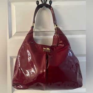 COACH Madison Patent Leather Maggie
Shoulder Bag - Orchid color